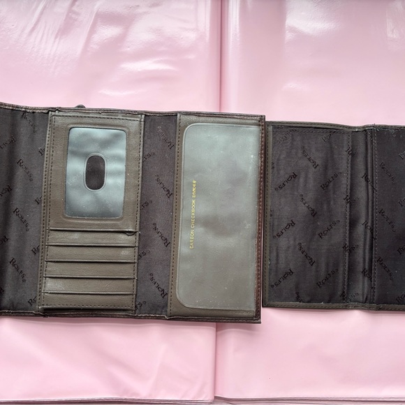 Rolfs Vintage Brown Genuine Leather Checkbook Wallet Organizer Clutch - Picture 9 of 10